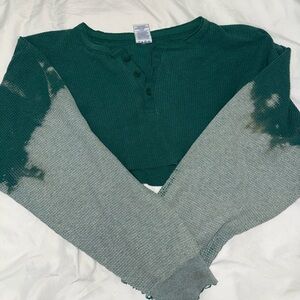 Reworked vintage Long Sleeve Henley Top